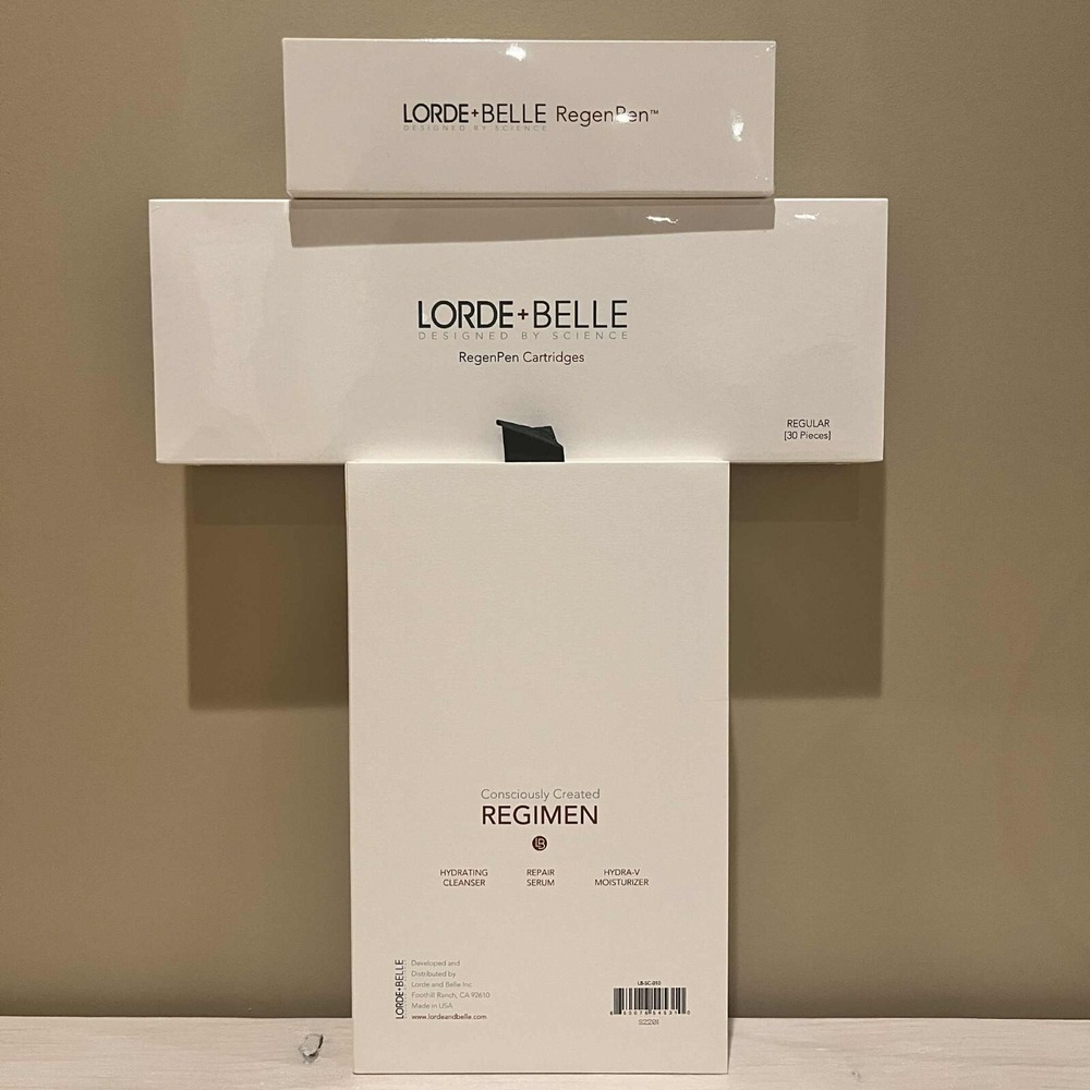 $667 MSRP SET Lorde & Belle Regen Pen, Regimen Box Set, 30 Cartridge Bundle